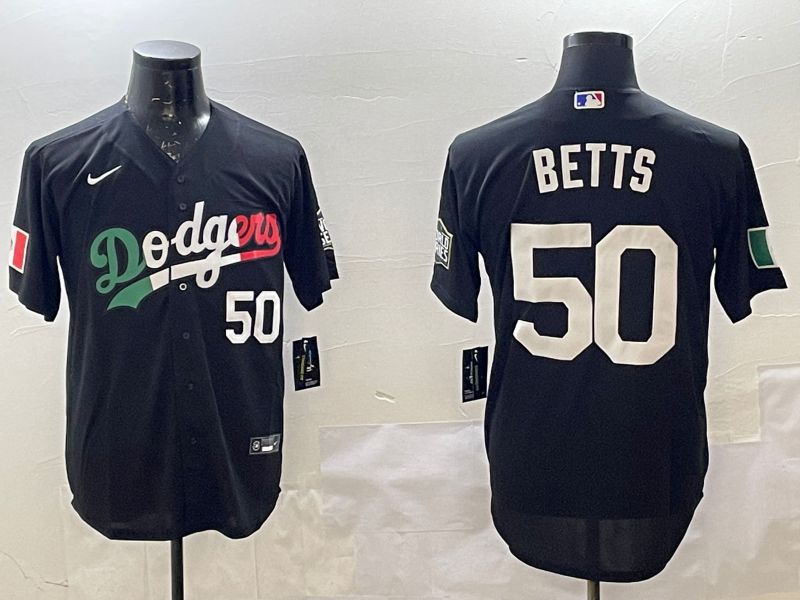 Men Los Angeles Dodgers #50 Betts Black Game 2025 Nike MLB Jersey style 226->los angeles dodgers->MLB Jersey
